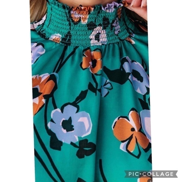 🍁Beautiful Fall Colors.. Teal, Copper & Lilac Top - Picture 5 of 6